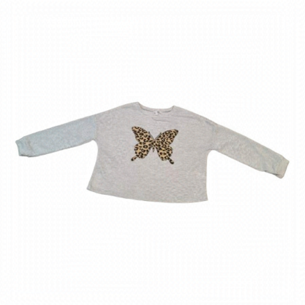 Love fire cheetah print butterfly sweatshirt size XL